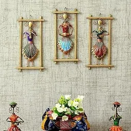 ToughCrafts - Metal Wall art for living room decoration - Handmade Rajasthani Musician Showpiece for wall decoration - Set of 3 Frames - Medium size-picture-55