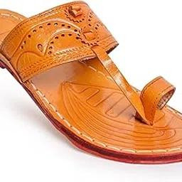 royal khwaab Men's Kolhapuri chappals Leather hardcrafted Stylish,Ethinicwear & Dailywear Designed with Excellence 100% Comfortable.-picture-31