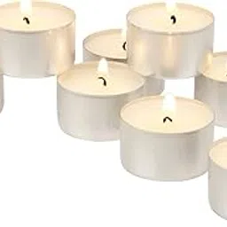 Long Burning Unscented Tea Light Candles, 8 Hour Extended Burn Time, White, 50 Pack-image-93