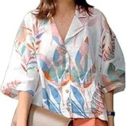 anni designer Women's Tunics Tops Rayon Viscose Printed Short Shirt for Women | Regular | Formal |Party Western Stylish| Trendy |Fancy Shirts for Women | Casual |Printed Shirt.-picture-20