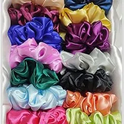 dvabeautyshop Soft silk premium scrunchies hairband for women girls-picture-47