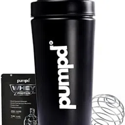 Pumpd Black Stainless Steel Shaker Bottle With 1 Serving Of Pumpd Whey Protein Sachet (33g) | Durable, Leak-Proof & Odor-Resistant Bottle | With Wire Blending Ball | Ideal for Protein Shakes | 750ml-image-22