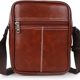 Alison Gloss Leather Small Sling Bag for Men | Chest Slinger bag | Crossbody Bag| Side Bag Men | Mini Leather Slings | Corporate Gift Item | Passport Document Sling-picture-13