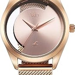 Fastrack Vyb Runway Quartz Analog Pink Dial Rose Gold Metal Strap Watch for Girls - FV60031WM01W-picture-7