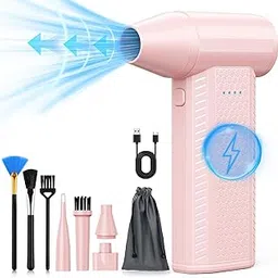 Electric Air Duster - 130000RPM Compressed Air Duster,3 Gear Adjustable Jet Dry Blower can Reusable Can for Computer Keyboard,Outdoors,Car,Home(Pink）-image-76