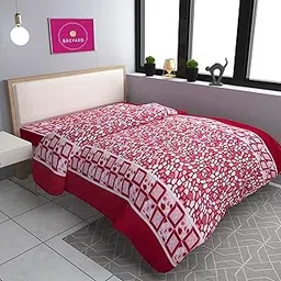 BREVARD Single Bed Woolen Fabric Geometric Quilt Cover/Duvet Cover/Rajai Cover/Blanket Cover for Winters (60×90 Inches, Red)-picture-62
