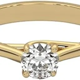 goldhartz 925 Sterling Silver Classic Round Moissanite Valentino Promise Solitaire Ring For Women | 18k Gold Plated Fine Jewelry for Women | AAA+ Quality Engagement Ring | Best Gift-picture-19