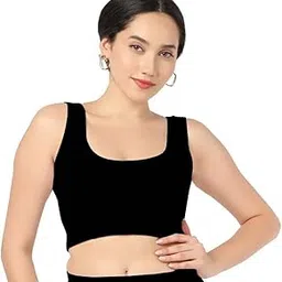 zovala Women's Stylish Cotton Sleeveless Blouse with Ready to Wear Designer Saree Blouse for Wedding, Party, Traditional, Ethnic-picture-45