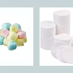 Cotton Makeup Remover Set, Mixed Cotton Balls and Cotton Pads, White-image-56