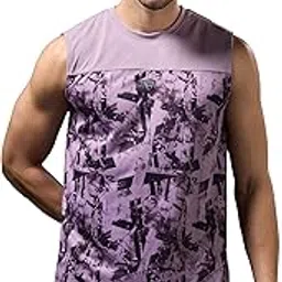 technosport Mens Slim Fit Crew Neck Printed Sleeveless Vest with Anti-Microbial, Odour Free for Gym, Workout and Sports-picture-10