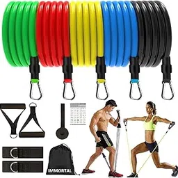 Immortal Pull Reducer Training Bands-4 Tubes Body Pedal Exerciser Yoga Crossfit Exercise, Arm Exercise, Tummy Body Building Training Men and Women (Resistance Band)-picture-28