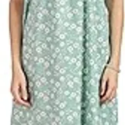 Pure Cotton Designer Nighty for Women Stylish | Full Length Cotton Sleepwear with Sleeveless Delicated Lace Embroidery (Cotton Sleeveless 25)-image-7