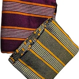 Khadi Handloom Handmade 210TC Single Bed Sheet Cotton 7.5 * 5 feet Combo Pack of 2 Set of 2 Cotton bedsheet Single Bed Combo Offer (Red-Yellow)-picture-32