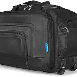 m medler Aquiver Nylon 55 litres Waterproof Strolley Duffle Bag- 2 Wheels - Luggage Bag (Black) image 1
