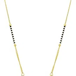 the luxor Fashion Jewellery Fancy Designer Gold Plated American Diamond Initial S Letter Alphabet Mangalsutra for Women-picture-24
