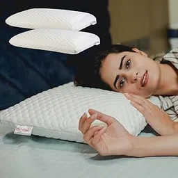 Rise & Shine Memory Foam Orthopedic Pillow for Neck and Shoulder Pain Relief with Outer Cover (16x24) - Pack of 2-picture-23