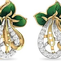 pc jeweller Yellow Gold and Diamond Stud Earrings for Women-picture-10