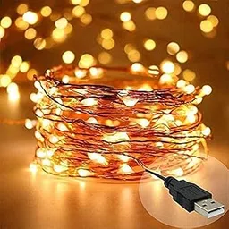 Desidiya Copper Fairy String LED Lights with USB Cable for Home Decoration (10 Meters)-picture-12