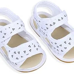 BabyMoo Triangle Comfortable Antiskid velcros Floater Sandals White for Baby Girl and Baby Boy Age 6 to 9 Months-image-59