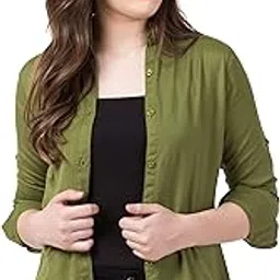 funday fashion Women's Solid Full Sleeve Rayon All Purpose Regular Fit Shirt-picture-28