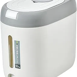 MERISHOPP 10KG Rice Storage Bucket Food Sealed Dispenser with Measuring Cup Household Light Grey-image-39