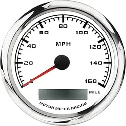 MOTOR METER RACING W Pro GPS Speedometer Odometer 160 MPH Waterproof for Car Boat Motorcycle White Dial Red LED Include GPS Sensor-picture-54