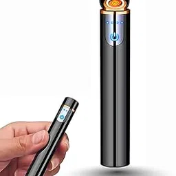 Drumstone (𝐒𝐩𝐞𝐜𝐢𝐚𝐥 𝟏𝟓 𝐘𝐞𝐚𝐫𝐬 𝐖𝐚𝐫𝐫𝐚𝐧𝐭𝐲) Windproof USB Rechargeable Electric Lighter with Double Arc, Touch Sensor, LED Battery Display, Flameless, Safe Auto-Off, Portable Mini-image-93