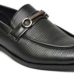 rosso bruno Men's Slip-On Loafers Shoes with Metal Acent | Loafers for Men | Formal, Casual Loafers |Trendy, Stylish and Breathable Slip-On Loafers-picture-45