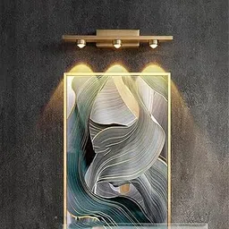 Harold Electricals Golden Horizon Picture Mirror Light | Decorative Wall Lamp Perfect for Living Room, Bedroom, Lobby, Café and Home -3X LED(9 Watt)-picture-16