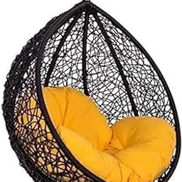 ANANTDRISHTI Patio Hammock Swing Chair Without Stand for Home, Hanging Swings for Indoor, Outdoor, Home, Patio, Yard, Balcony, Garden (Black_ Yellow)-image-79