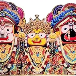 Vils Lord Puri Jagannath, Balram & Subhadra Divine Holy Blessing Wood and Plastic Statue/Photo Frame with Back Stand for Pooja/Gift (Size 3.5 inch X 6 inch)- Multicolor-picture-11