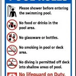 Safety Sign Sticker | Pool Rules Please Shower Before Entering The Swimming Pool.Water Proof PVC Sticker_AC67424_337120-image-0