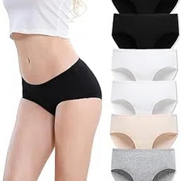 louryn koulyn Women's Breathable Cotton Underwear Hipster Panties for Daily Comfort 4-Pack-picture-13