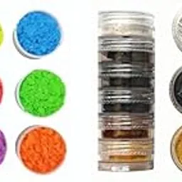 Mica Powder for Epoxy Resin, Slime, Soap Making, Candle, Nail Art & Crafts – 6 in 1 Colors Shimmer Pigment Set for DIY Resin Art & Jewelry Making 25g (Pack of 2)-picture-20
