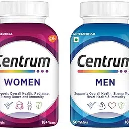 Centrum Women 50s + Centrum Men 50s | Supports Overall Health & Immunity (100% Veg) | World's #1 Multivitamin, Now in India image 1