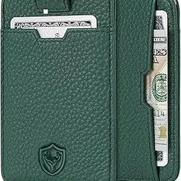 urban crew RFID Blocking Slim Wallet for Men – Genuine Leather Front Pocket Card Holder with Cash Slot | Minimalist & Secure Travel Wallet for Everyday Use (Green)-picture-16