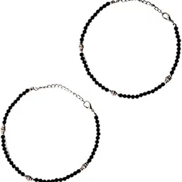 accessher Evil Eye Lucky Protection Anklets with Butterfly Charms | Adjustable Charm Beaded Anklet Pair for Gifting | Stylish Jewellery for Women & Girls (Pack of 2) image 1