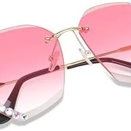 rewill Vintage Rimless Rhinestone Sunglasses Women Men Retro Diamond Cutting Lens Gradient Sun Glasses Female UV400-picture-34