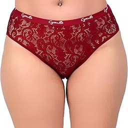 cymrite Soft Women's Cotton Net Panty Sexy Bikini Style Underwear with Lace Hipster Briefs Stretchable Skin Friendly Bikini Panties Girls Pack of 1-picture-30