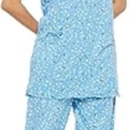 camey Women's Viscose Printed Short Sleeve Top and Pajama Pants Regular Fit Night Suit Round Collarless Top and Pyjama Set Ladies Night Dress-picture-51