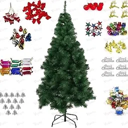 VikriDA 4.5 Feet Artificial Pine Green Christmas Tree with 48Pcs Decorative Ornaments| Xmas Tree with Sturdy Metal Stand-picture-14