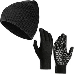 x-lent Winter Knit Beanie Hat and Touchscreen Gloves Set for Men and Women – Stretchable Knitted Cap and Thermal Gloves | Perfect for Cold Weather, Outdoor, and Casual Wear-picture-21