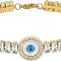 upakarna Tennis Evil Eye Bracelet for Women | Anti-Tarnish, Adjustable Jewelry | Elegant Bracelet, Ideal for Gifting & Fashion Accessories-picture-54
