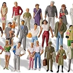 evemodel O Gauge Figures All Standing P4310-30-NUS 1:43 O Scale Model Trains Passengers 30 Different Poses People Model Railway for Miniature Scenes-picture-11