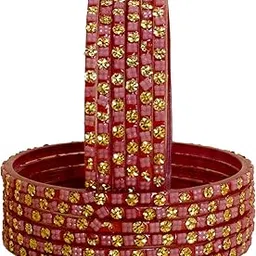 Glass Bangles for Women Daily Use | Stylish Kanch Chudi Beads Work Design-image-87