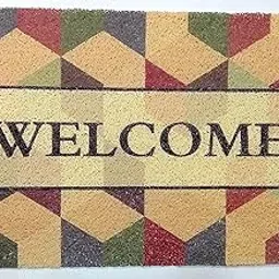 Niloni Welcome Doormat for Home Entrance | Non-Slip Rectangular Front Door Mat with Stone & Floral Design | Stylish Indoor Outdoor Dustproof Rug for Entryway, Porch & Living Room Decor (Pattern 1)-picture-10