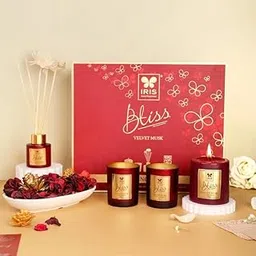 Iris Bliss Velvet Musk Fragrance Giftset with Reed Diffuser,Votive Candles,Potpourri & Pillar Candle-picture-14
