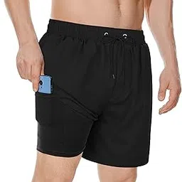 american trends Men's Swim Trunks Board Shorts Quick Dry Mens Swimming Trunks with Compression Liner-picture-45