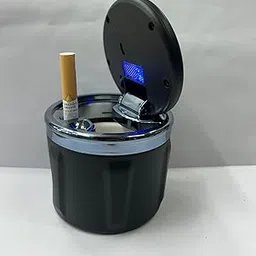 Carsupplyco Car Ashtray with Lid and LED Light – Detachable, Smokeless Car Ashtray for Cup Holder, Supreme Quality with Blue LED Illumination-image-11