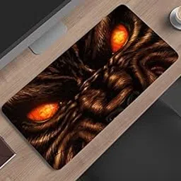 Gadgets WRAP Large 11x23inch Mouse Pad Desk Mat Anti-Slip Base Spill-Resistant for Laptop, MacBook, Gaming Computer - Orange Eyes-picture-23